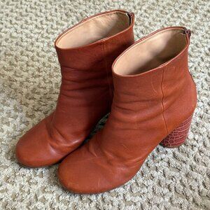 Alligator Heel Ankle Boots